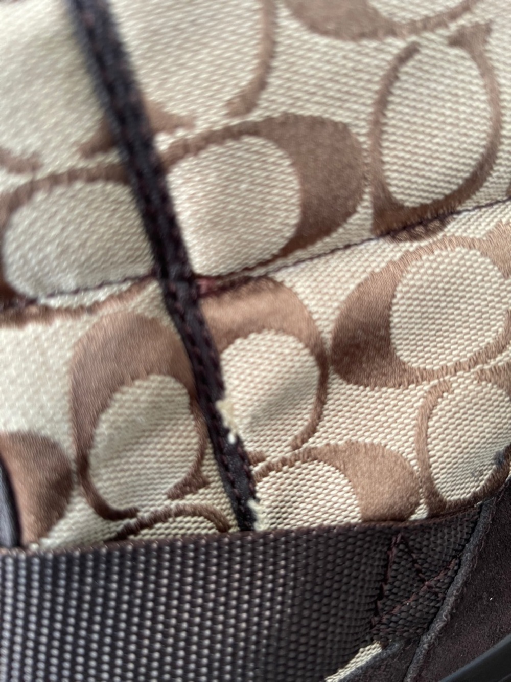 Coach Brown Signature Monogram Winter Boots with Dark Brown Trim - Picture 7 of 7